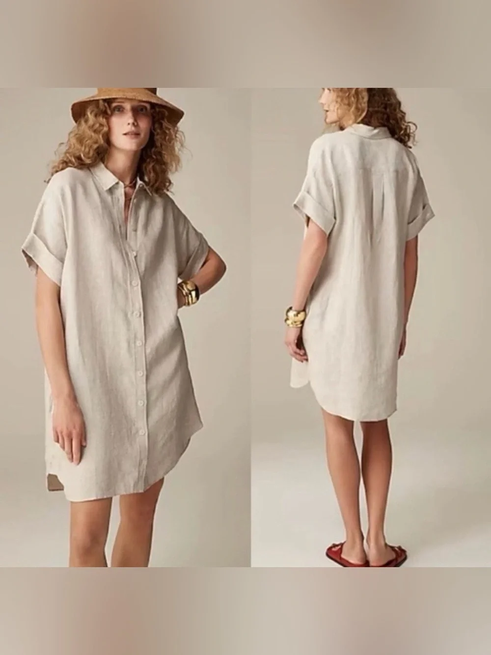 J.Crew Relaxed-Fit Short-Sleeve Baird McNutt Irish Linen Shirtdress